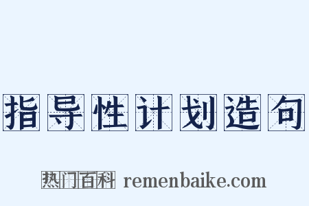 指导性计划造句是什么意思的图片